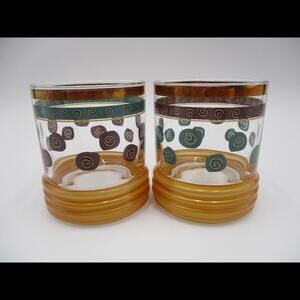 Set of Two Sakura Sango Double Old Fashioned Tumblers, Design by Sue Zipkin